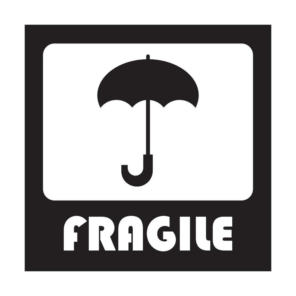 fragile icône logo vecteur conception modèle