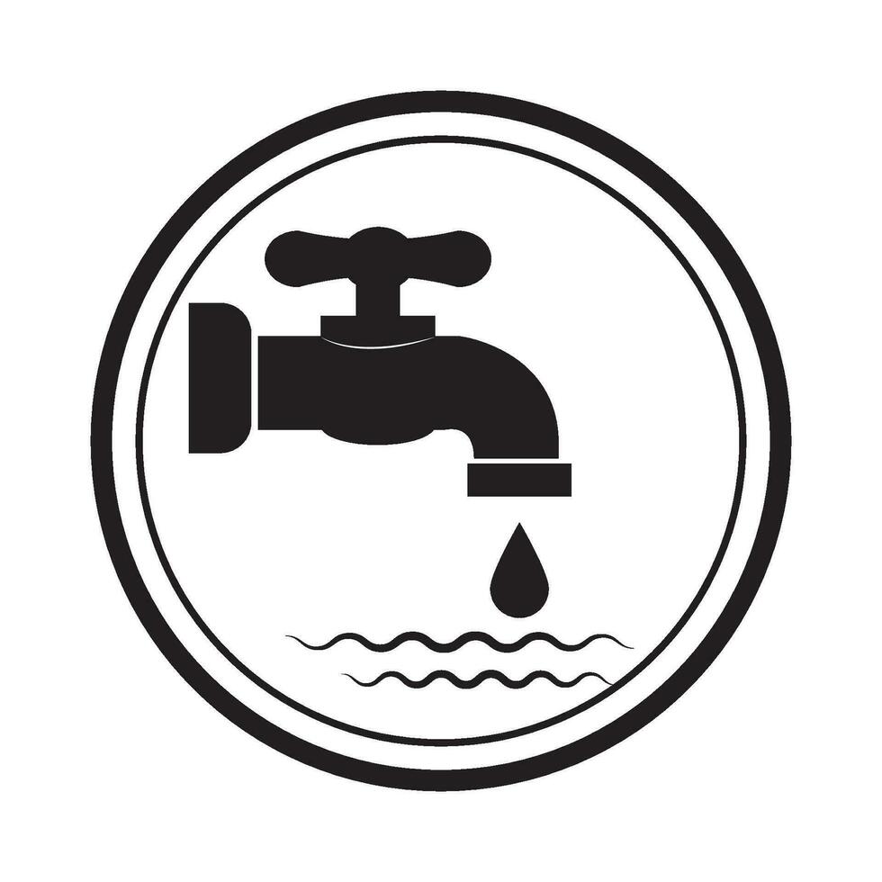 l'eau robinet icône logo vecteur conception modèle