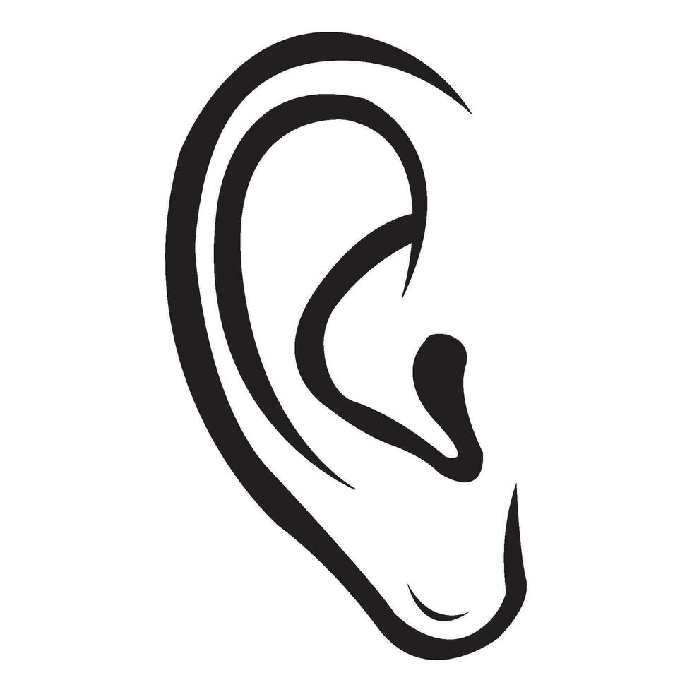 oreille icône logo vecteur conception modèle