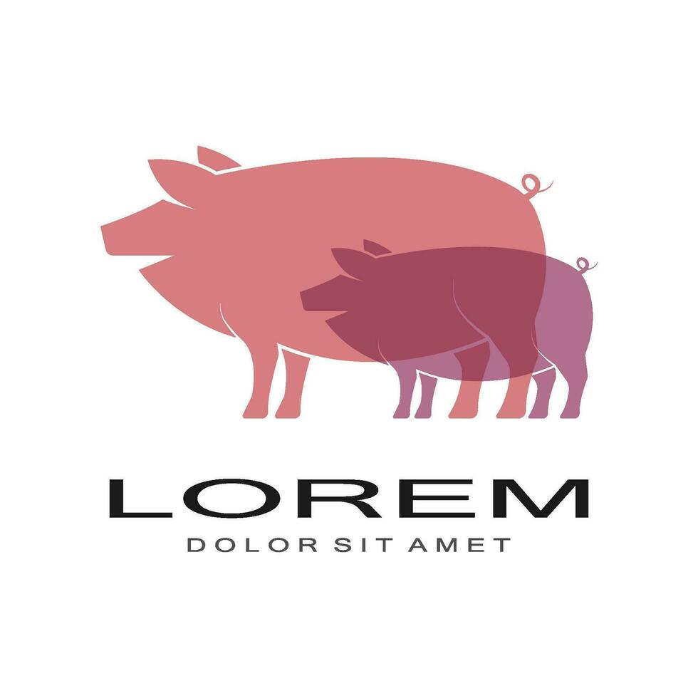 porc logo vecteur modèle