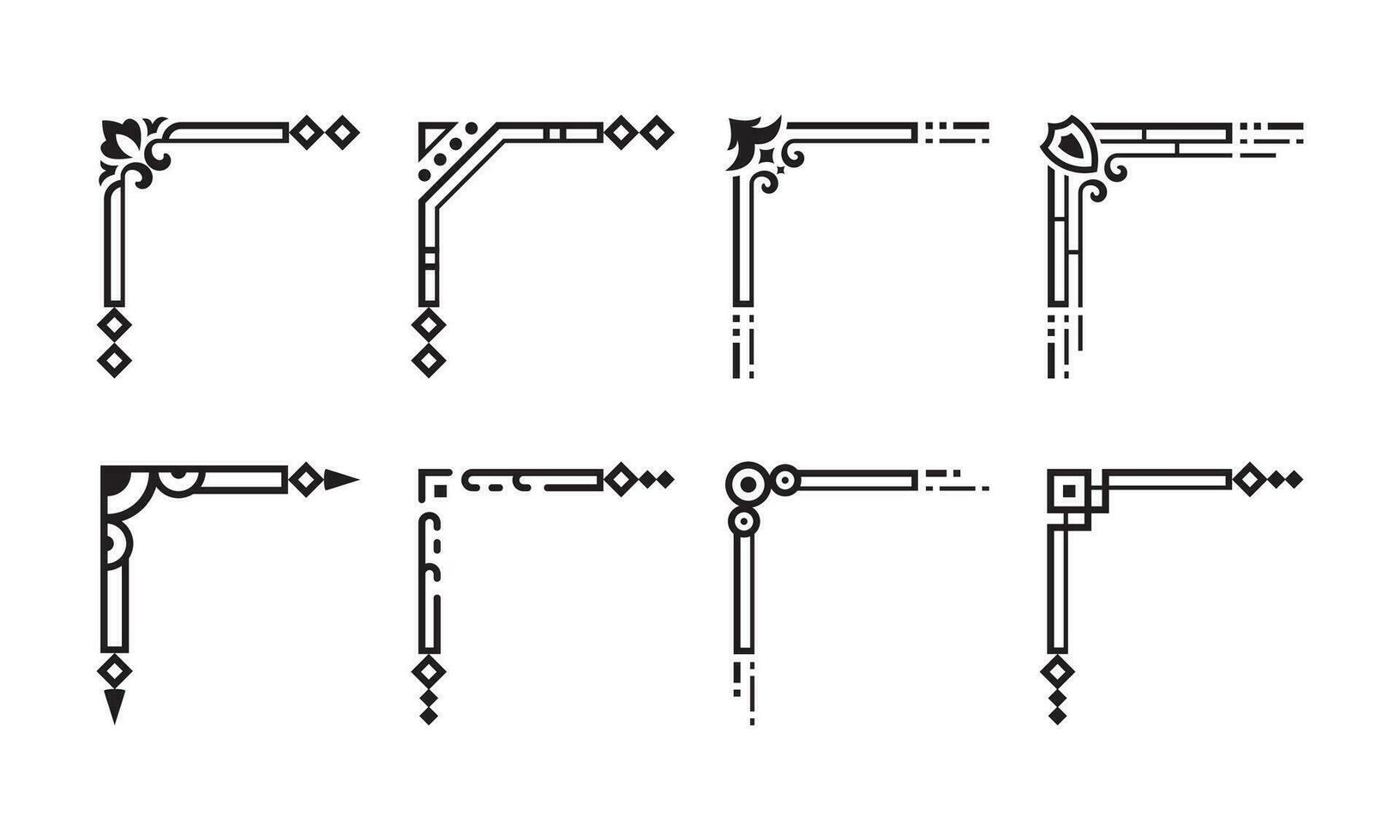Facile frontière coin Cadre décoration, arabe islamique géométrique coin vecteur