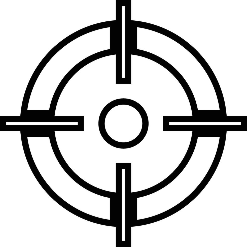 cible icône dans branché ligne style isolé sur objectif pour conception, logo cible et objectif Icônes. symbole de une pistolet vue, objectif avec une La Flèche dans le milieu. vecteur pour applications la toile