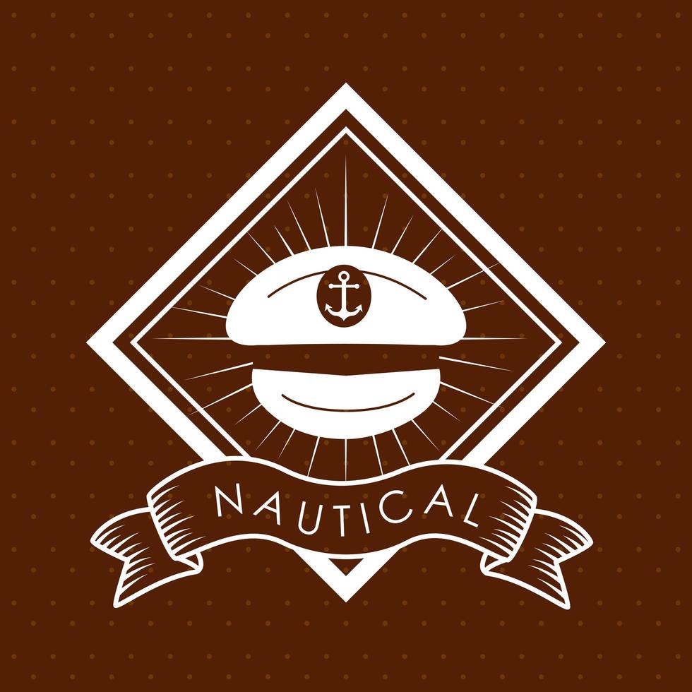 chapeau emblème nautique vecteur