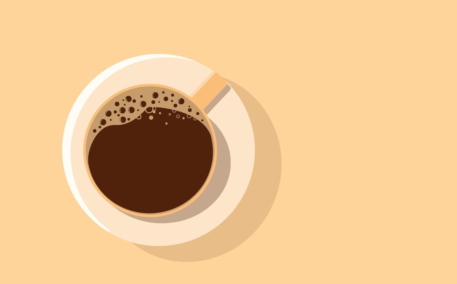 café fraîchement moulu avec de la mousse dans une tasse. illustration vectorielle vecteur