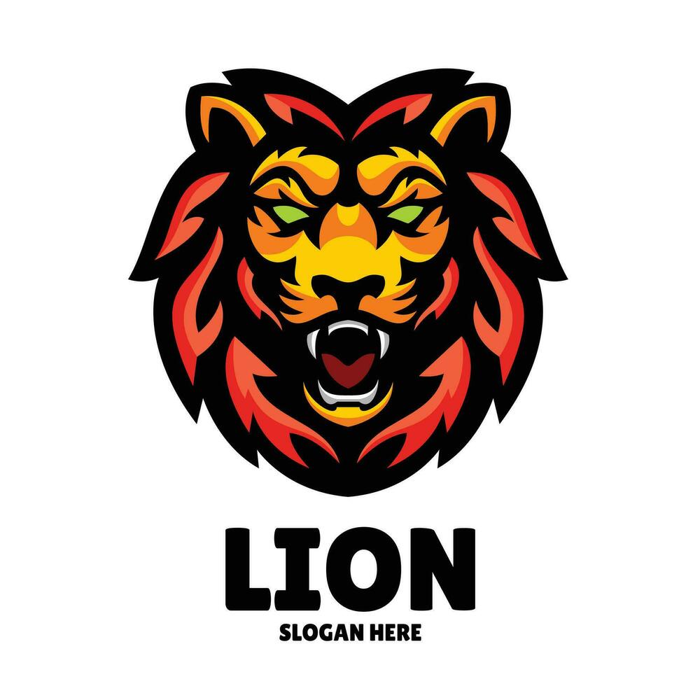 Lion mascotte logo conception illustration vecteur