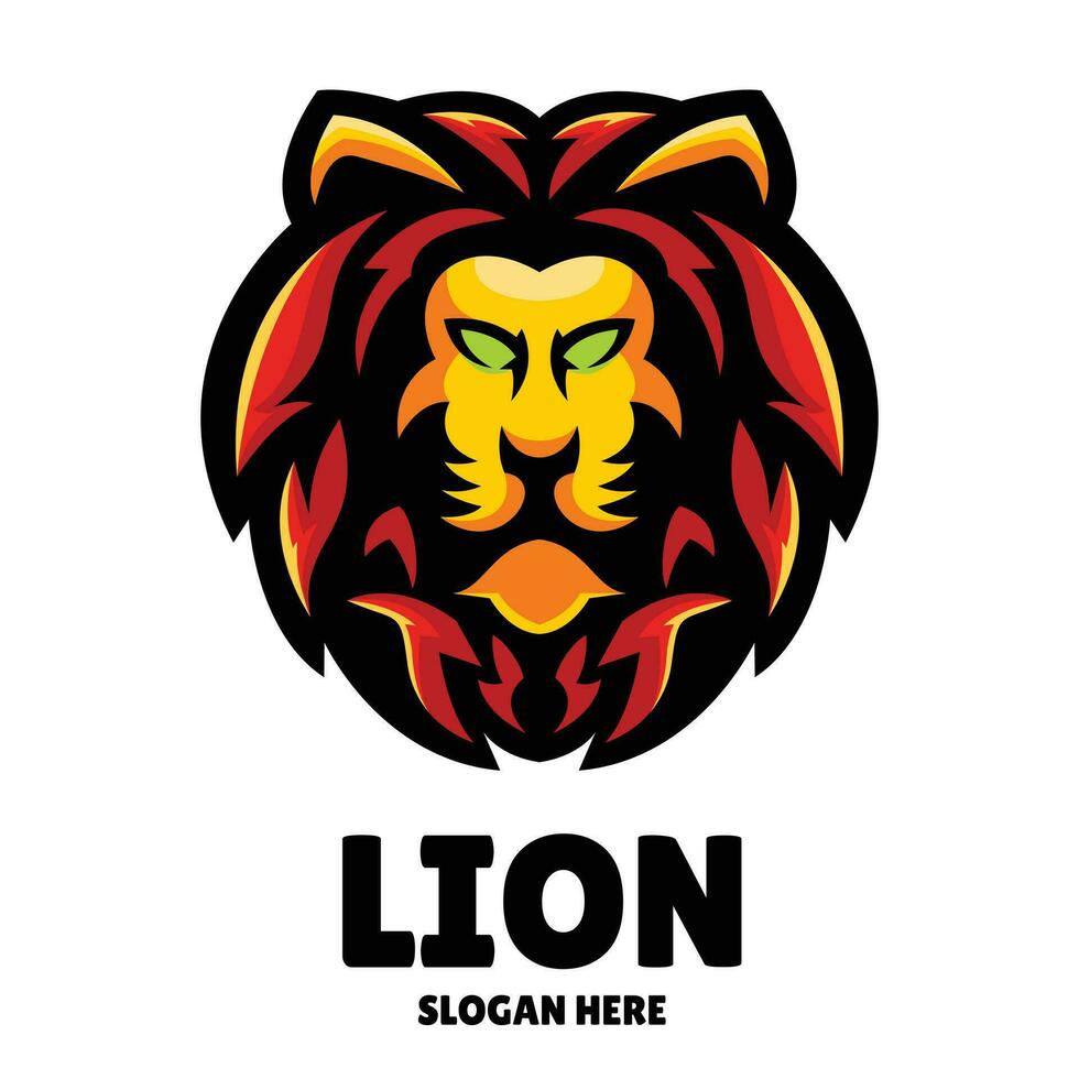 Lion mascotte logo esports illustration vecteur