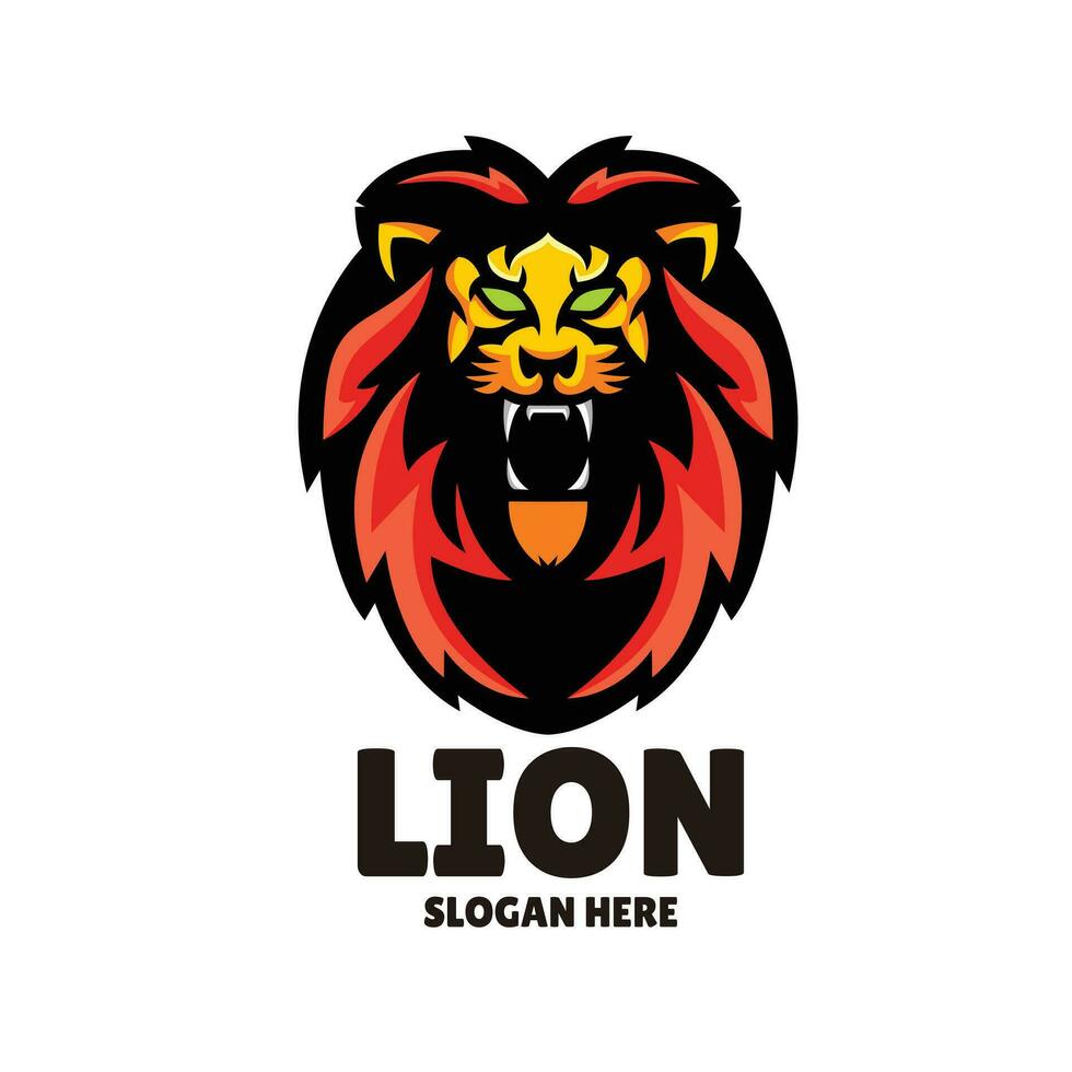 Lion mascotte logo esports illustration vecteur