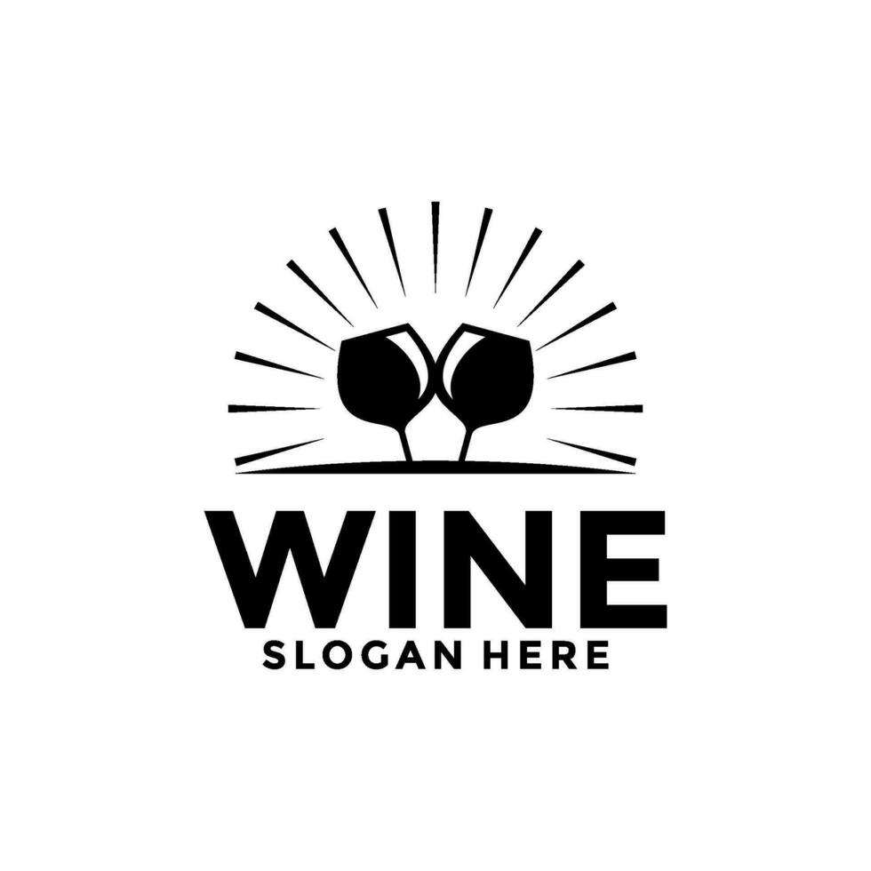 du vin logo. logo pour une alcool magasin, restaurant, ou bar. logo, du vin logo conception modèle vecteur