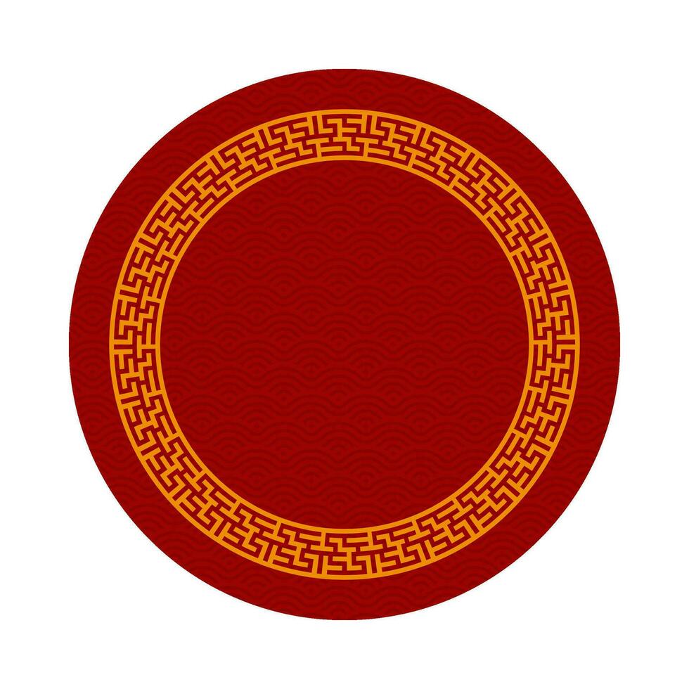 chinois cercle Cadre frontière. vecteur illustration élément. chinois Nouveau année traditionnel décor conception