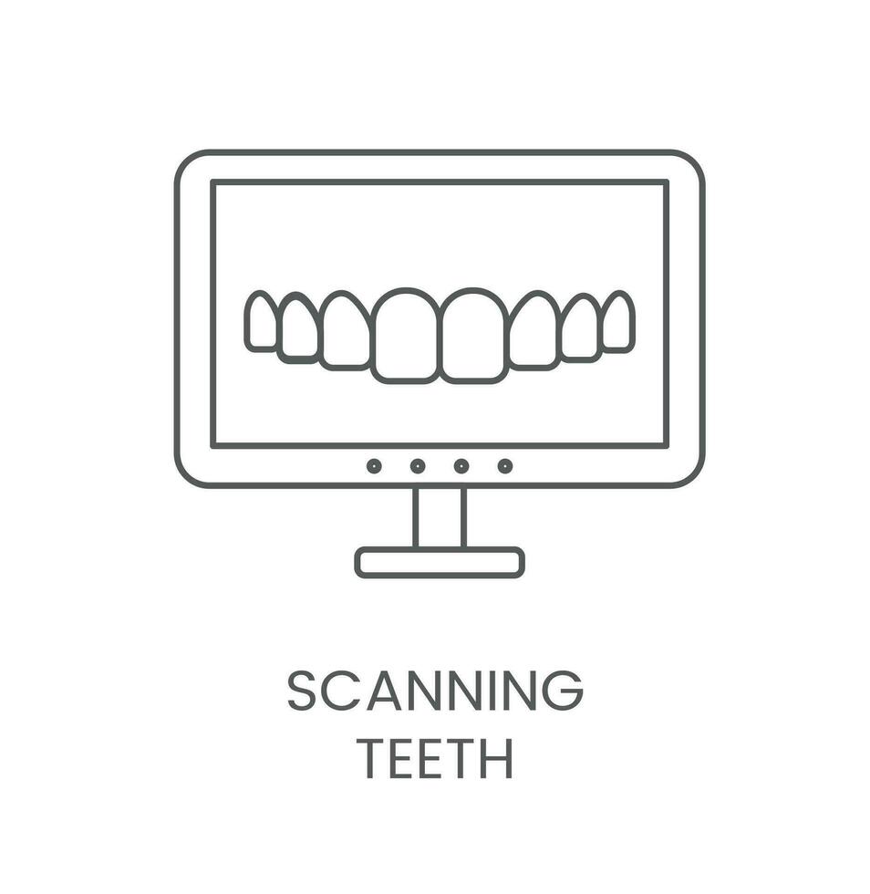 linéaire icône balayage dents. vecteur illustration pour dentaire clinique