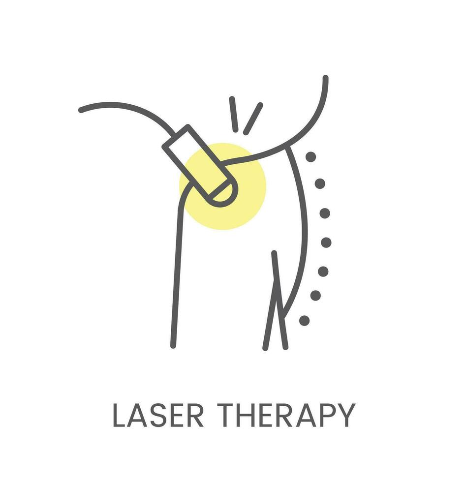 traitement avec laser thérapie, ligne vecteur icône