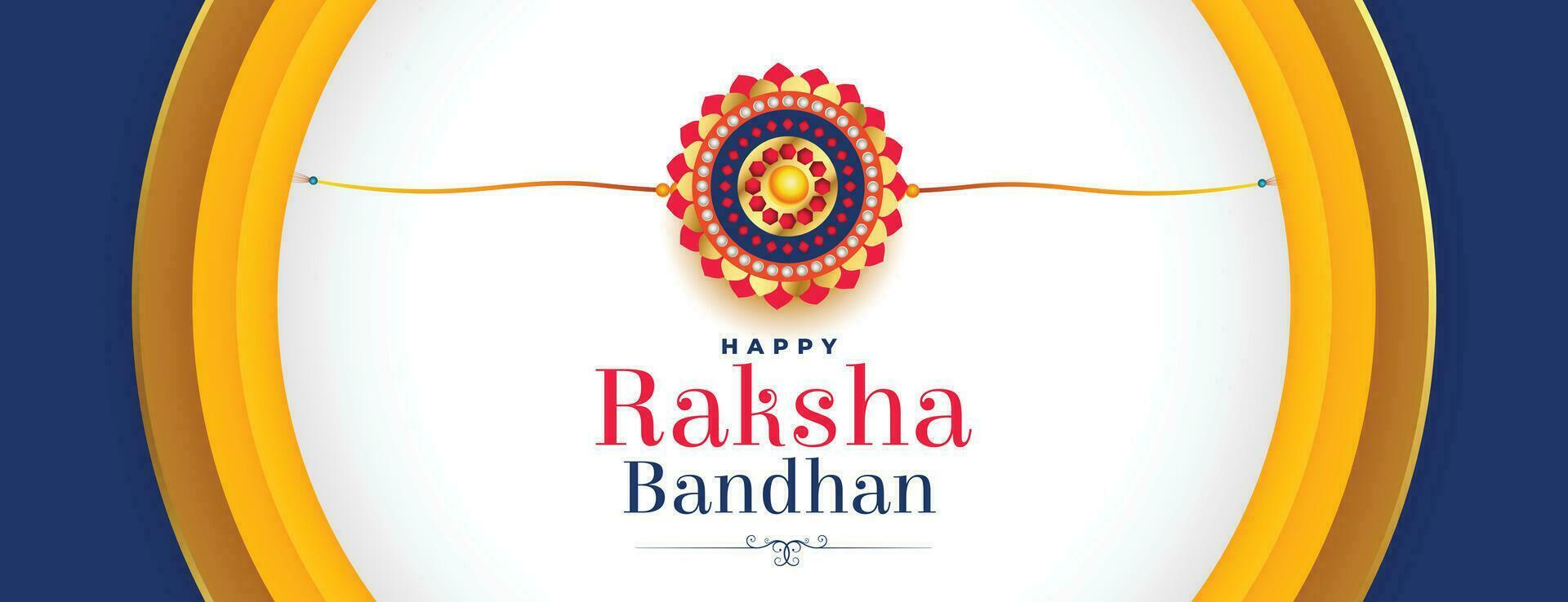 élégant raksha bandhan bannière avec réaliste rakhi vecteur