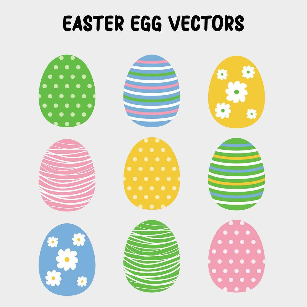 Pâques des œufs illustration plat vecteur collection
