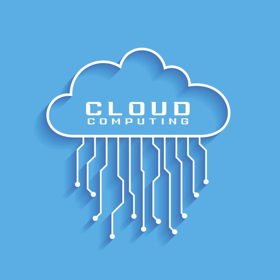 nuage l'informatique concept avec circuit diagramme conception vecteur