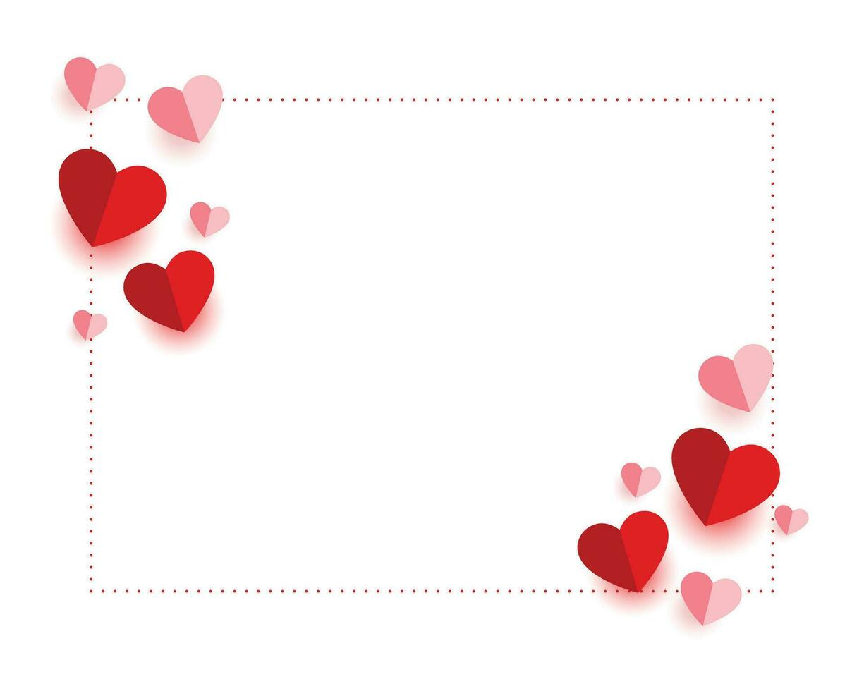 papier cœurs style valentines journée carte conception vecteur