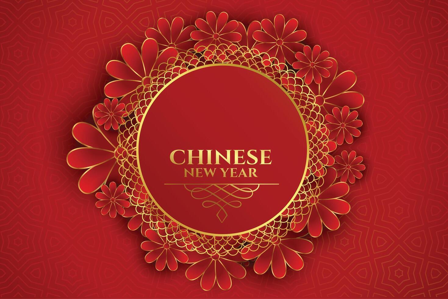 content chinois Nouveau année foral Cadre sur rouge Contexte vecteur