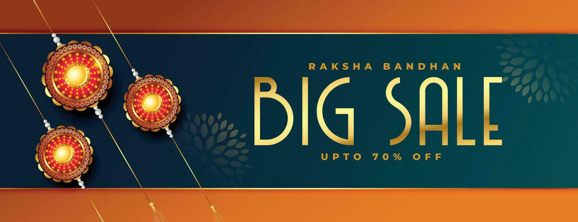 réaliste raksha bandhan gros vente bannière avec rakhi conception vecteur