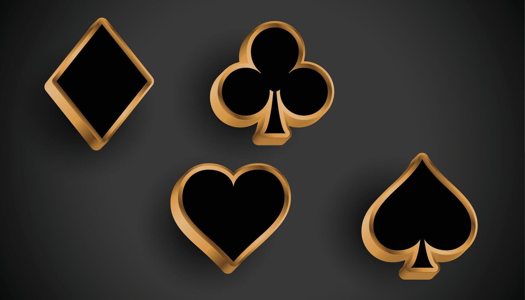 3d réaliste casino carte costume symboles conception vecteur