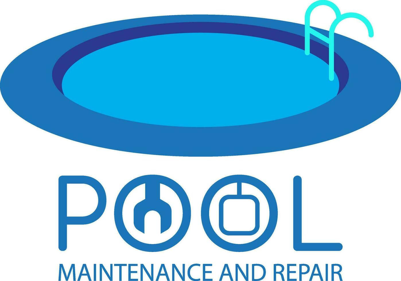 bassin réparation et entretien logo conception vecteur