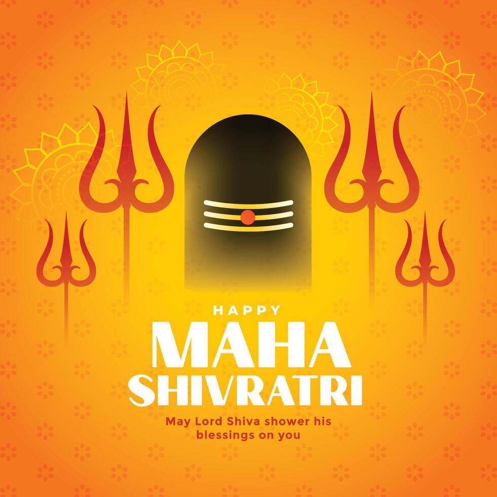 maha shivratri traditionnel hindou Festival vœux carte vecteur