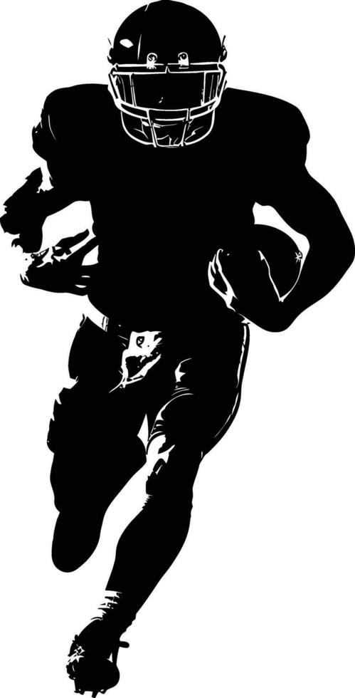 ai généré silhouette américain Football joueur plein corps noir Couleur seulement vecteur