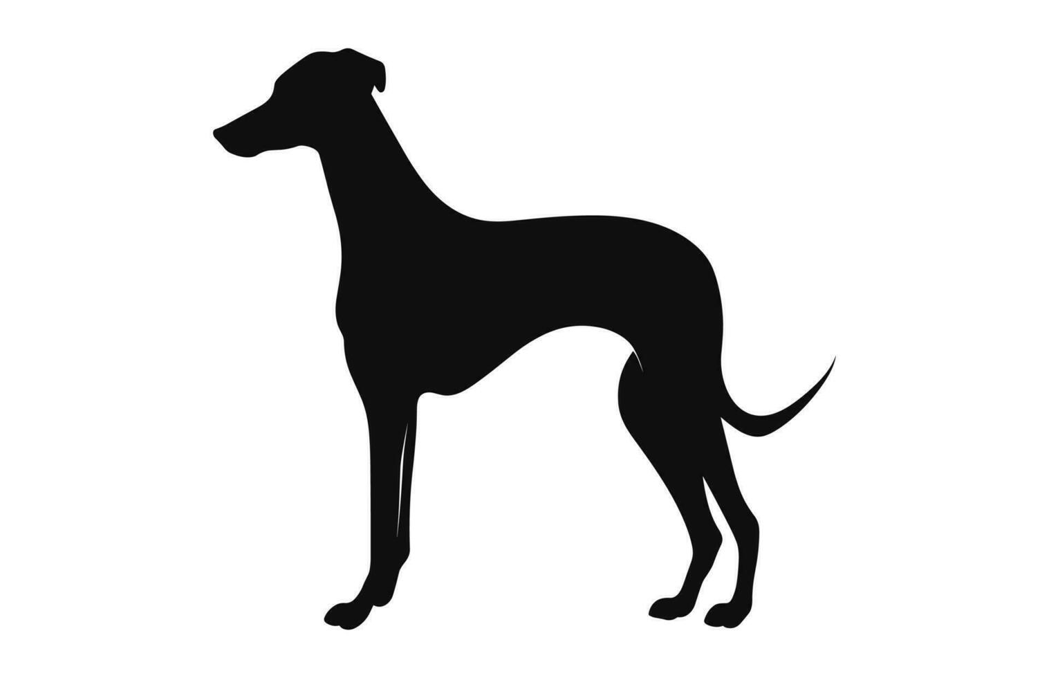 levrette chien vecteur noir silhouette gratuit