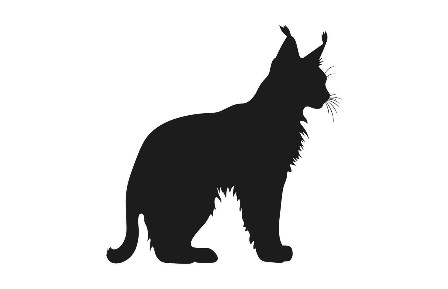 Lynx chat noir silhouette vecteur gratuit