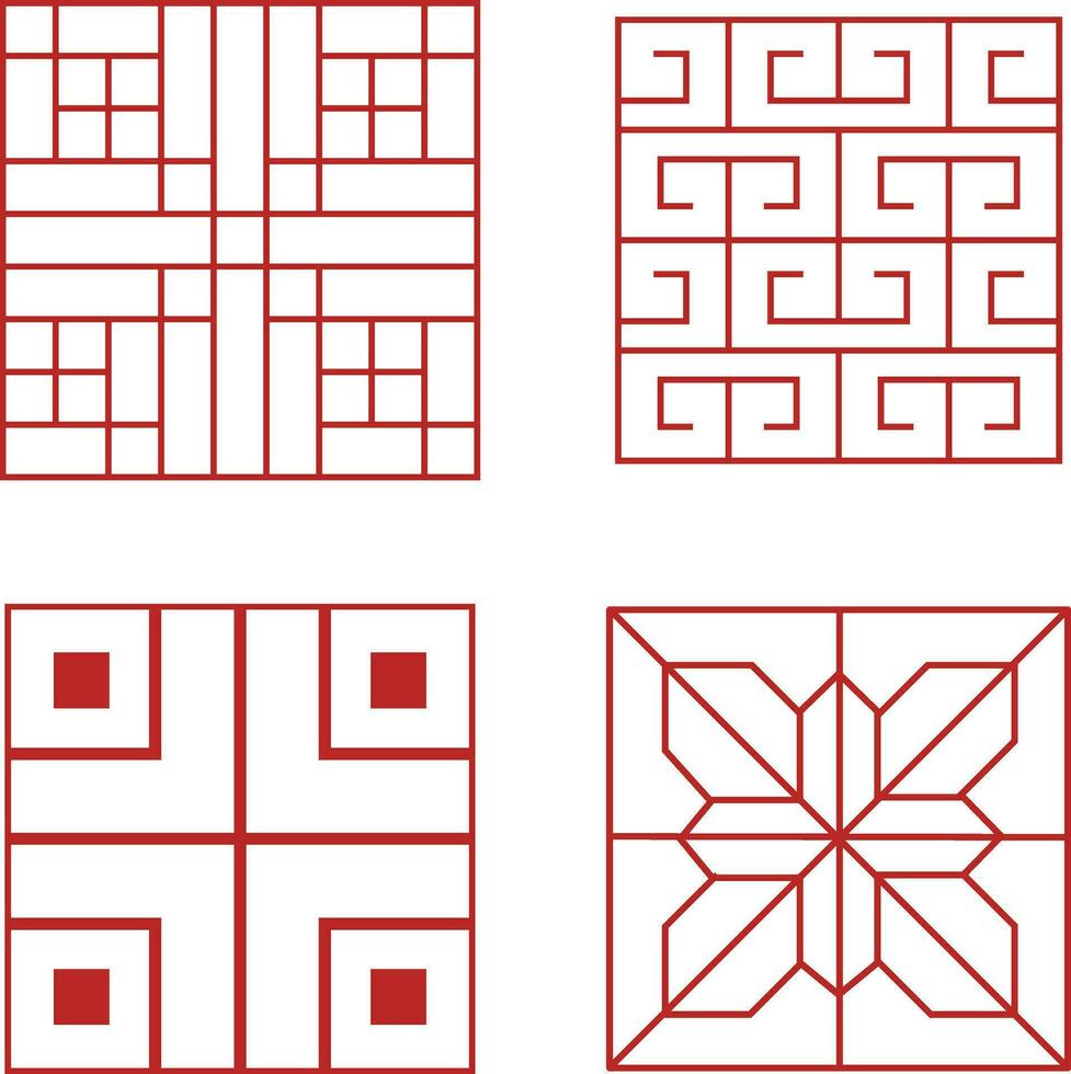 traditionnel chinois modèle ensemble. vecteur illustration