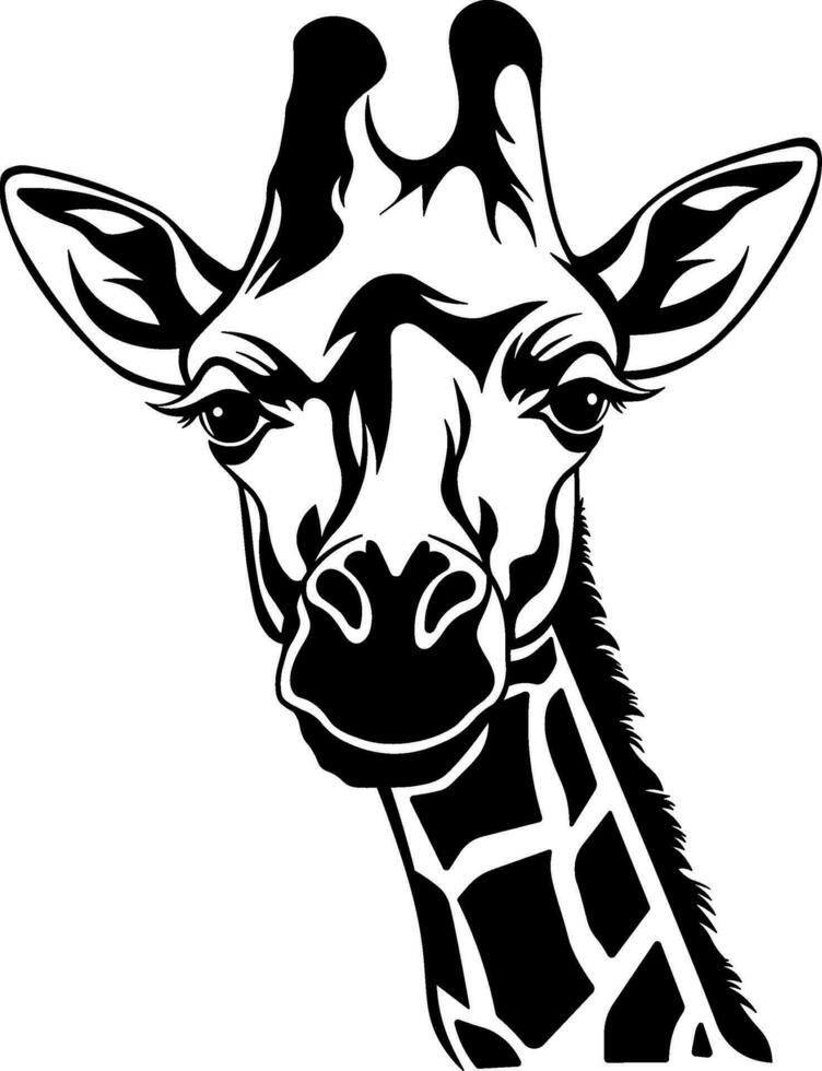 noir silhouette de une girafe sans pour autant Contexte vecteur