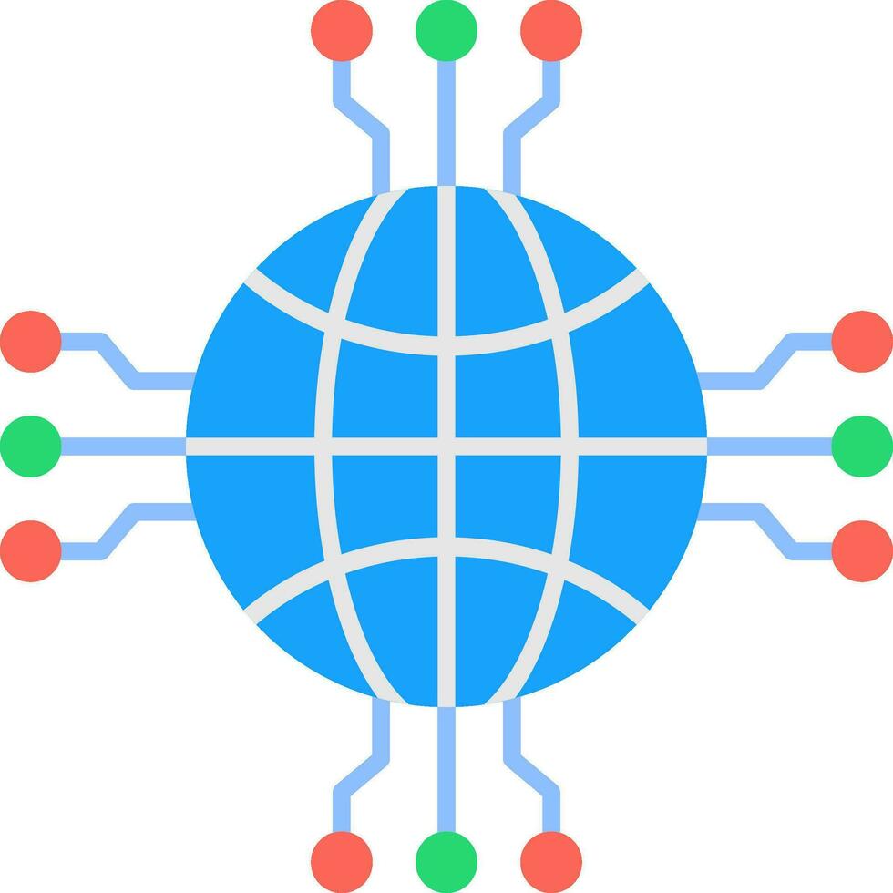 icône plate réseau vecteur