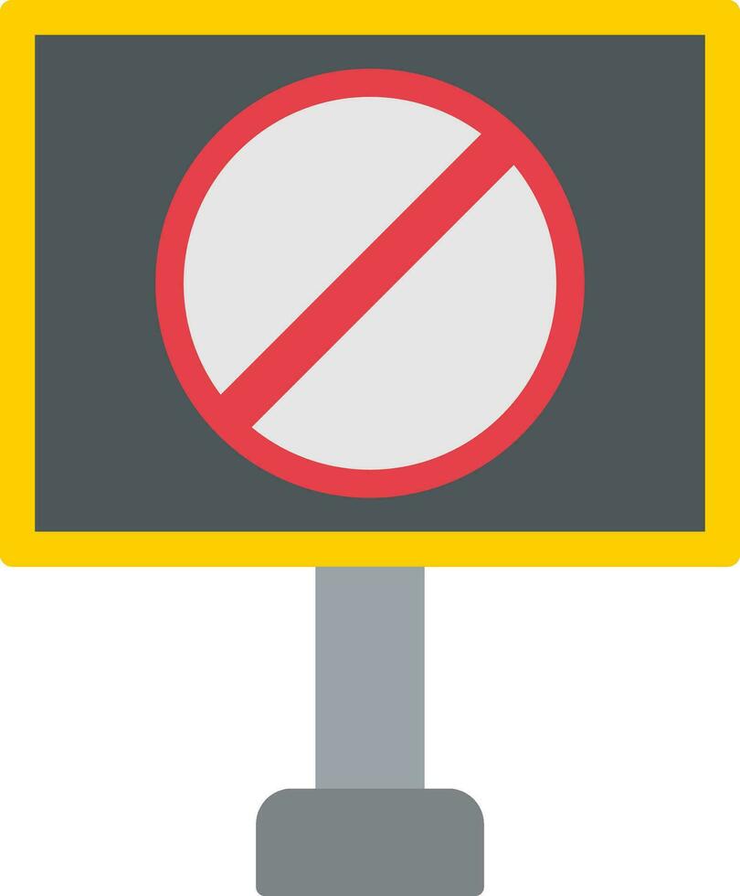 interdit signe plat icône vecteur