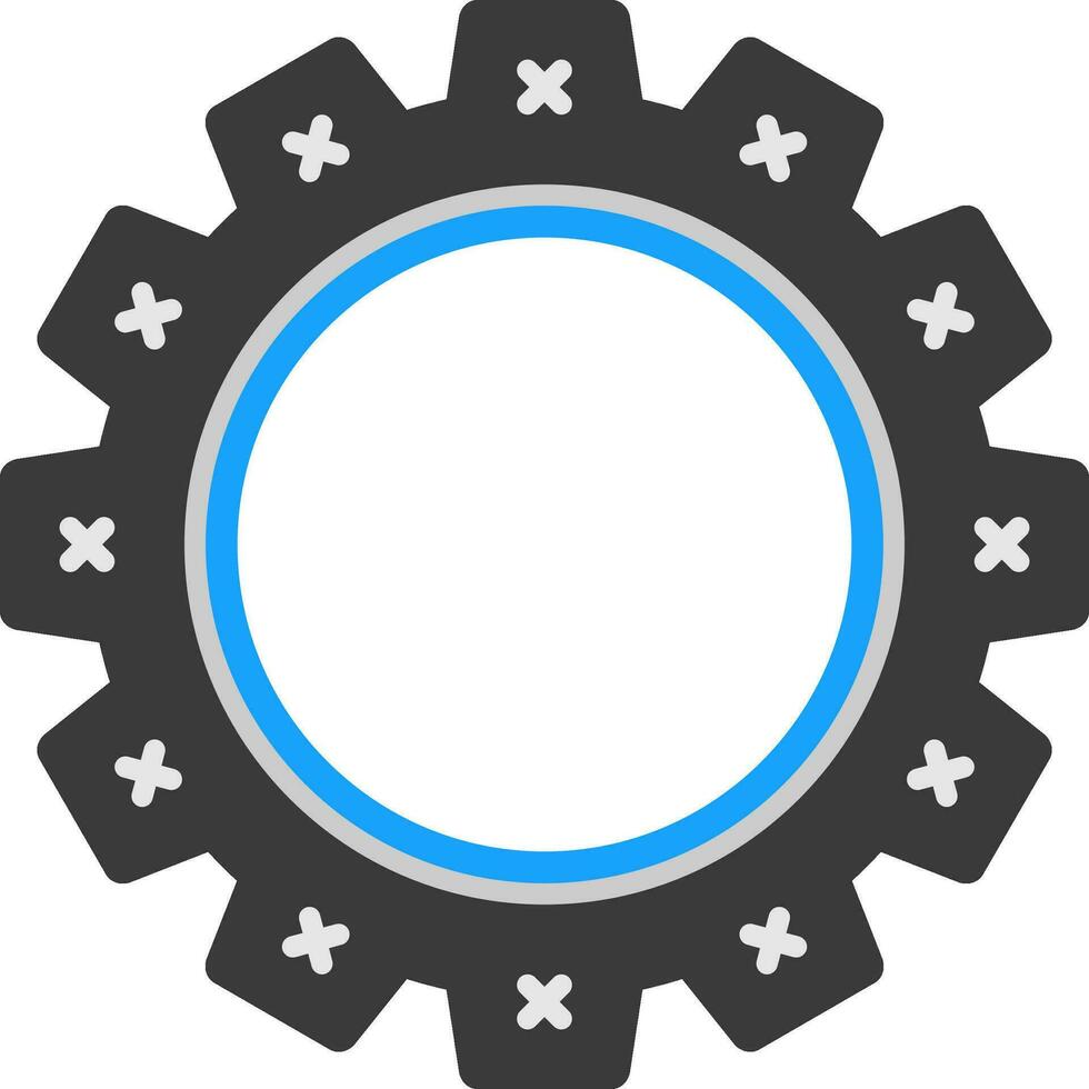 icône plate de roue dentée vecteur