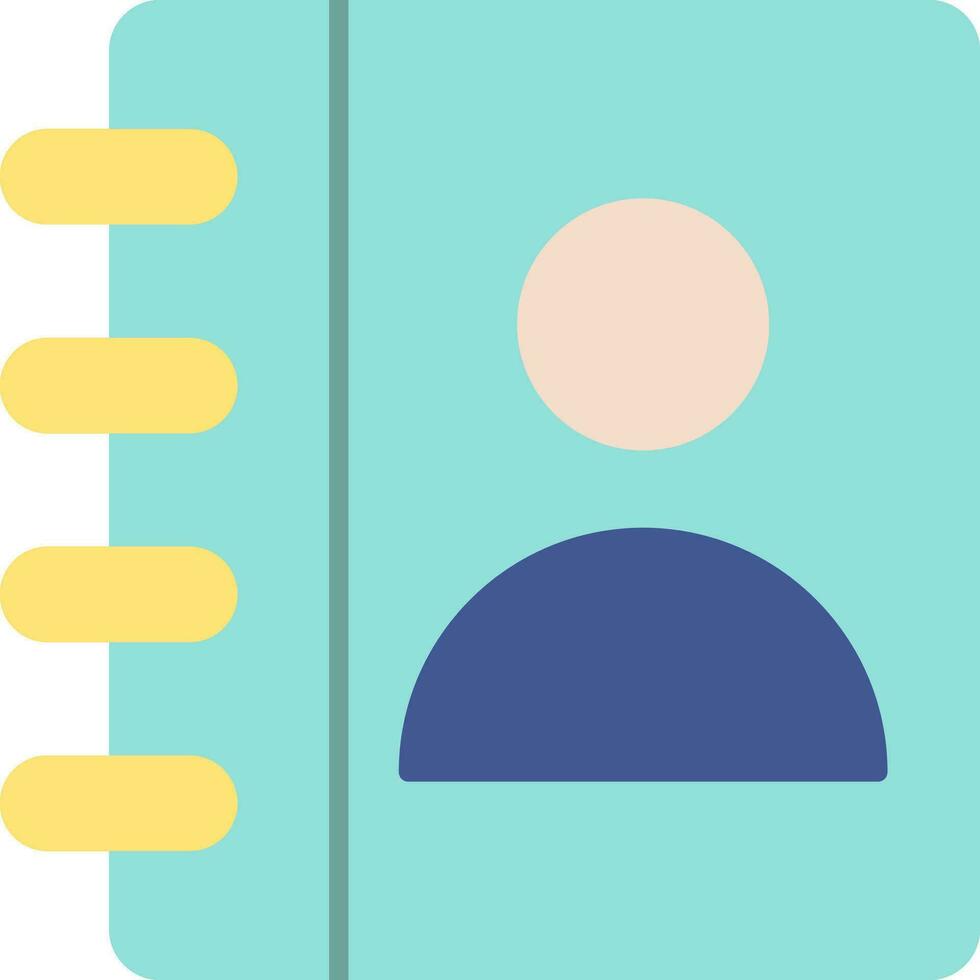 icône plate du carnet de contacts vecteur