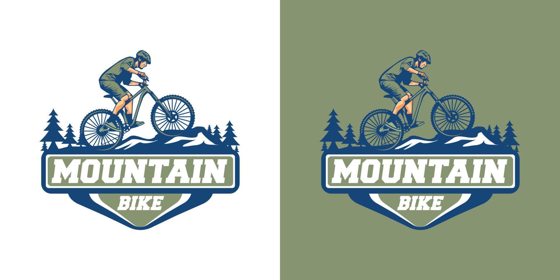 logo de vélo de montagne vecteur