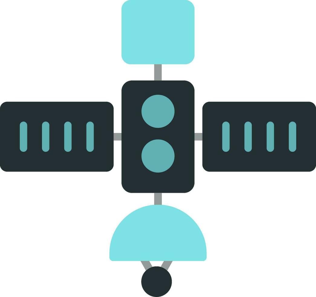 icône plate satellite vecteur
