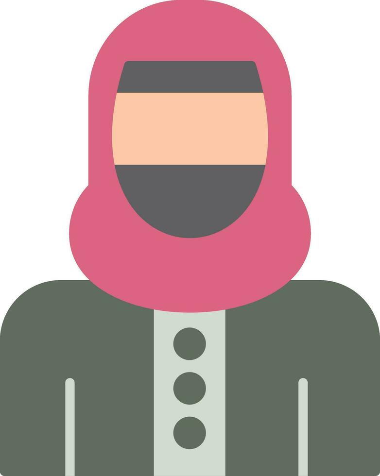 femme avec niqab plat icône vecteur