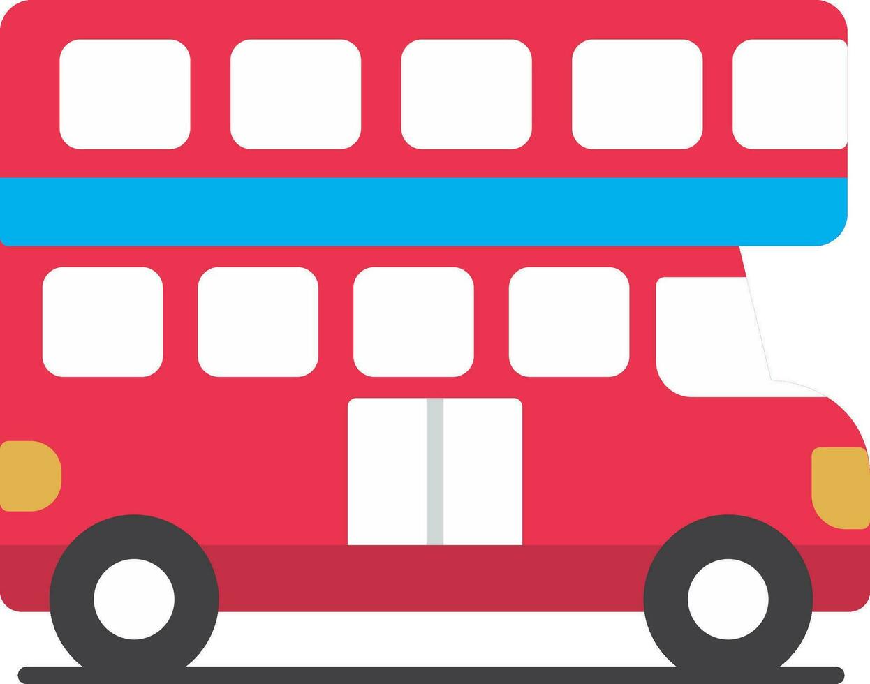 double autobus plat icône vecteur