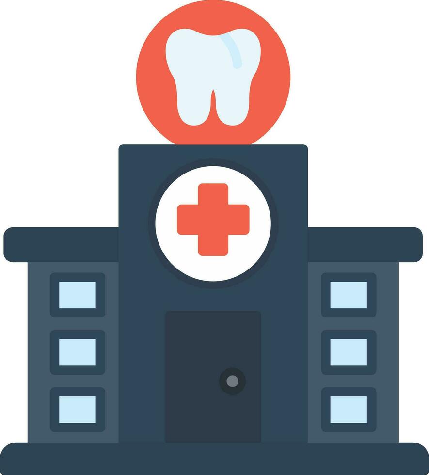 icône plate de la clinique dentaire vecteur