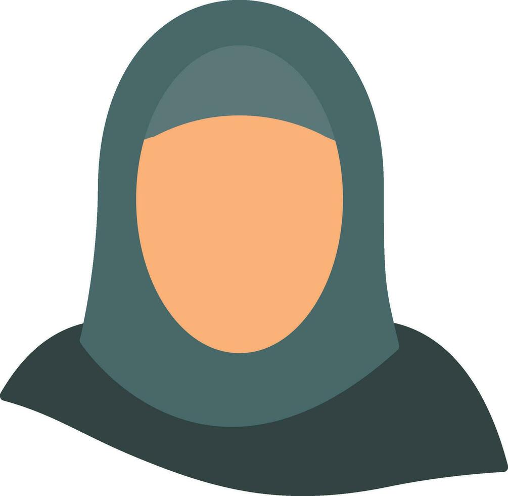 hijab plat icône vecteur