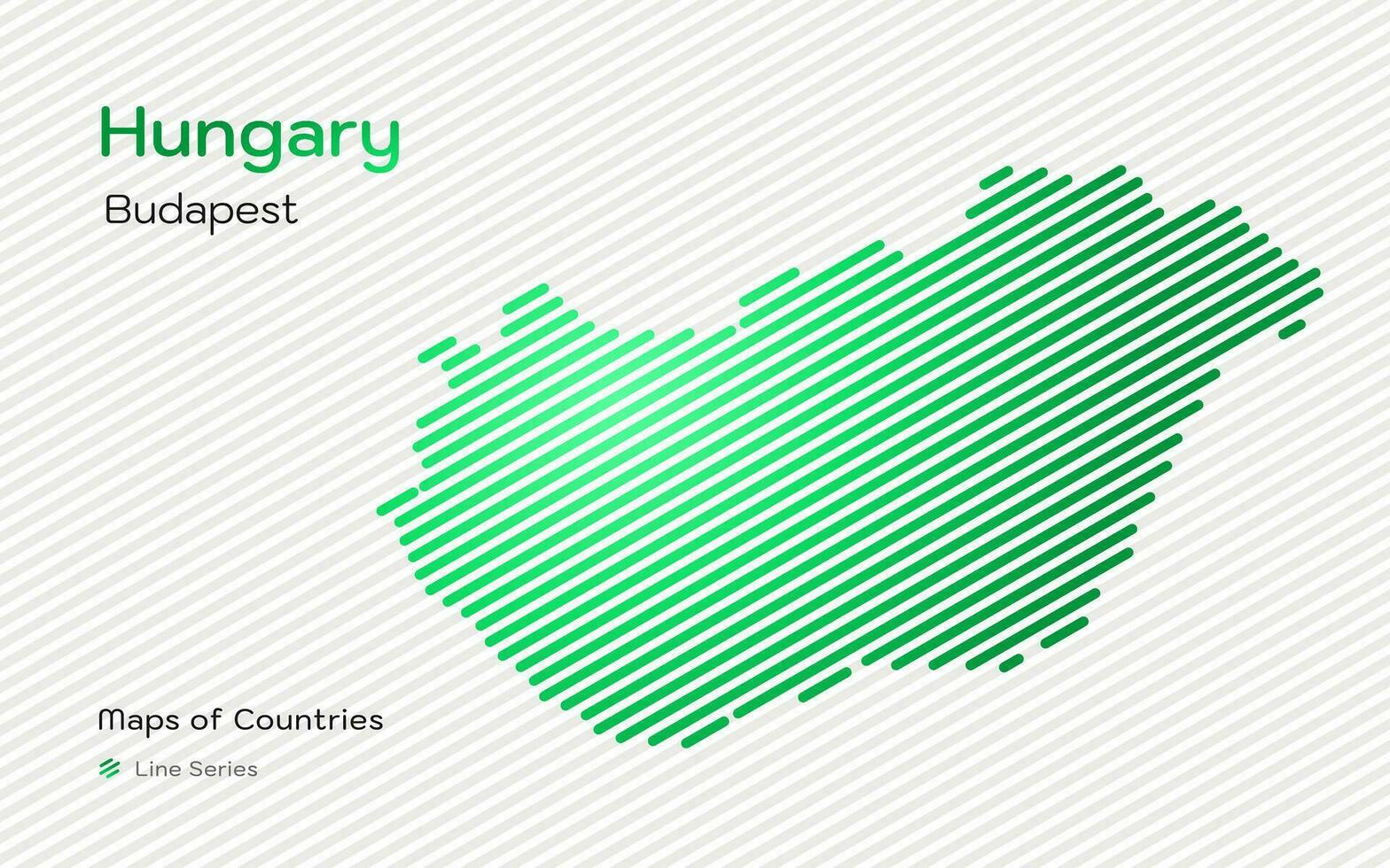Hongrie carte dans une ligne modèle. stylisé Facile vecteur carte