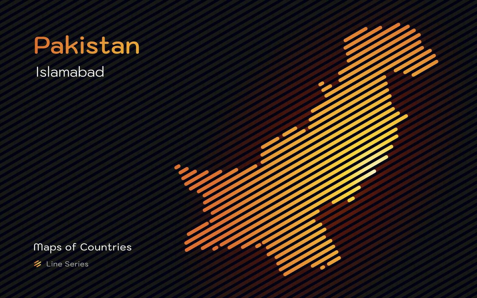 Pakistan carte dans une ligne modèle. stylisé Facile vecteur carte