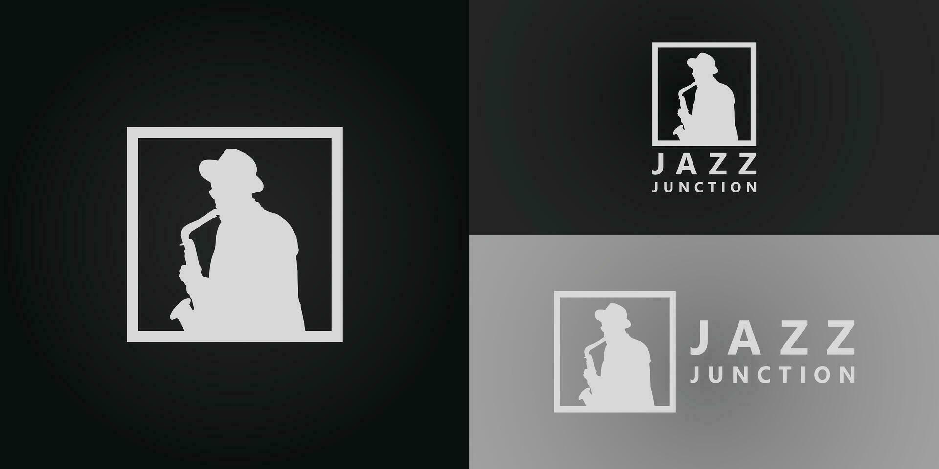 silhouette la musique le jazz chanteur saxophone joueur classique logo conception inspiration présenté avec plusieurs Contexte couleurs. le logo est adapté pour une le jazz club logo conception inspiration modèle vecteur