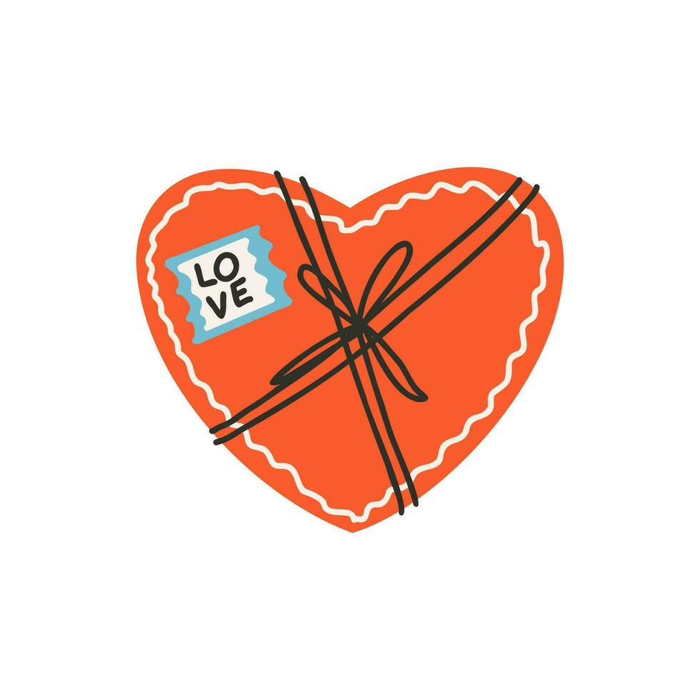 Chocolat des sucreries dans une en forme de coeur boîte. symbole de aimer, romance. conception pour la Saint-Valentin journée. vecteur