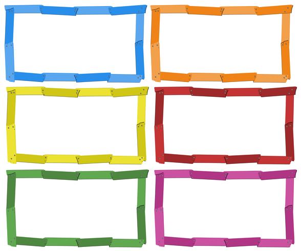Modèle de cadre en six couleurs vecteur