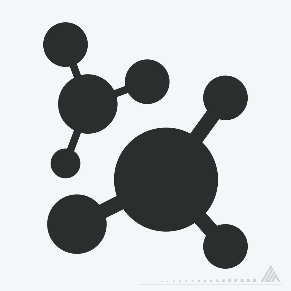 vecteur d'icône de molécule 2 - style glyphe