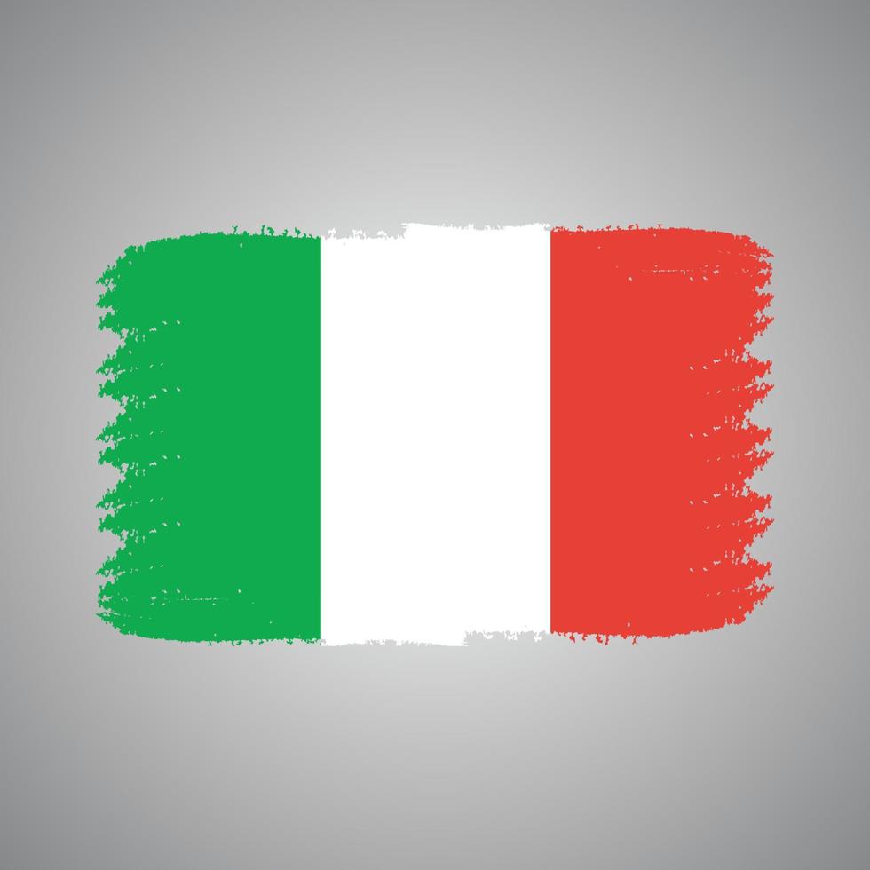 vecteur de drapeau italien avec style de pinceau aquarelle