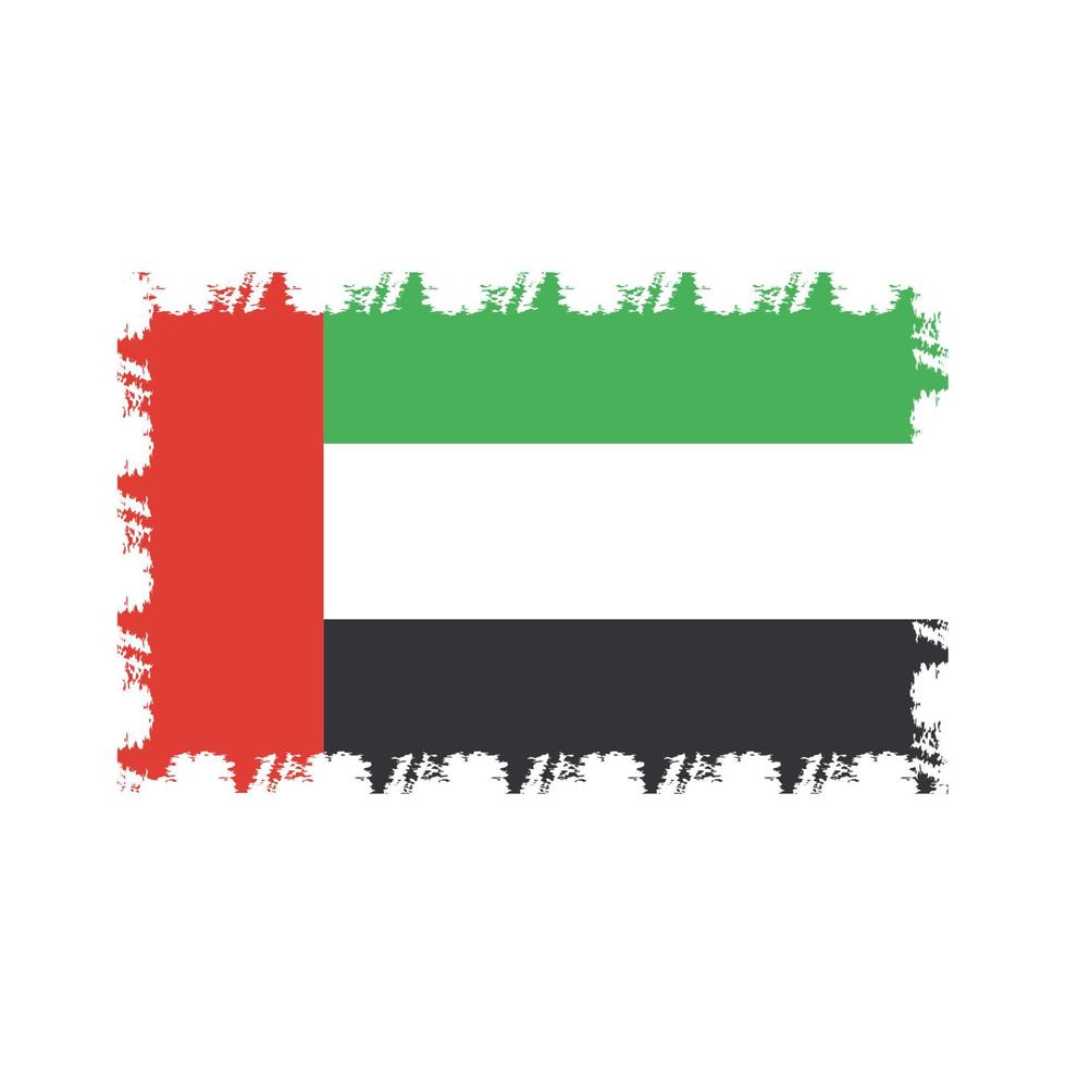 vecteur de drapeau des émirats arabes avec style pinceau aquarelle