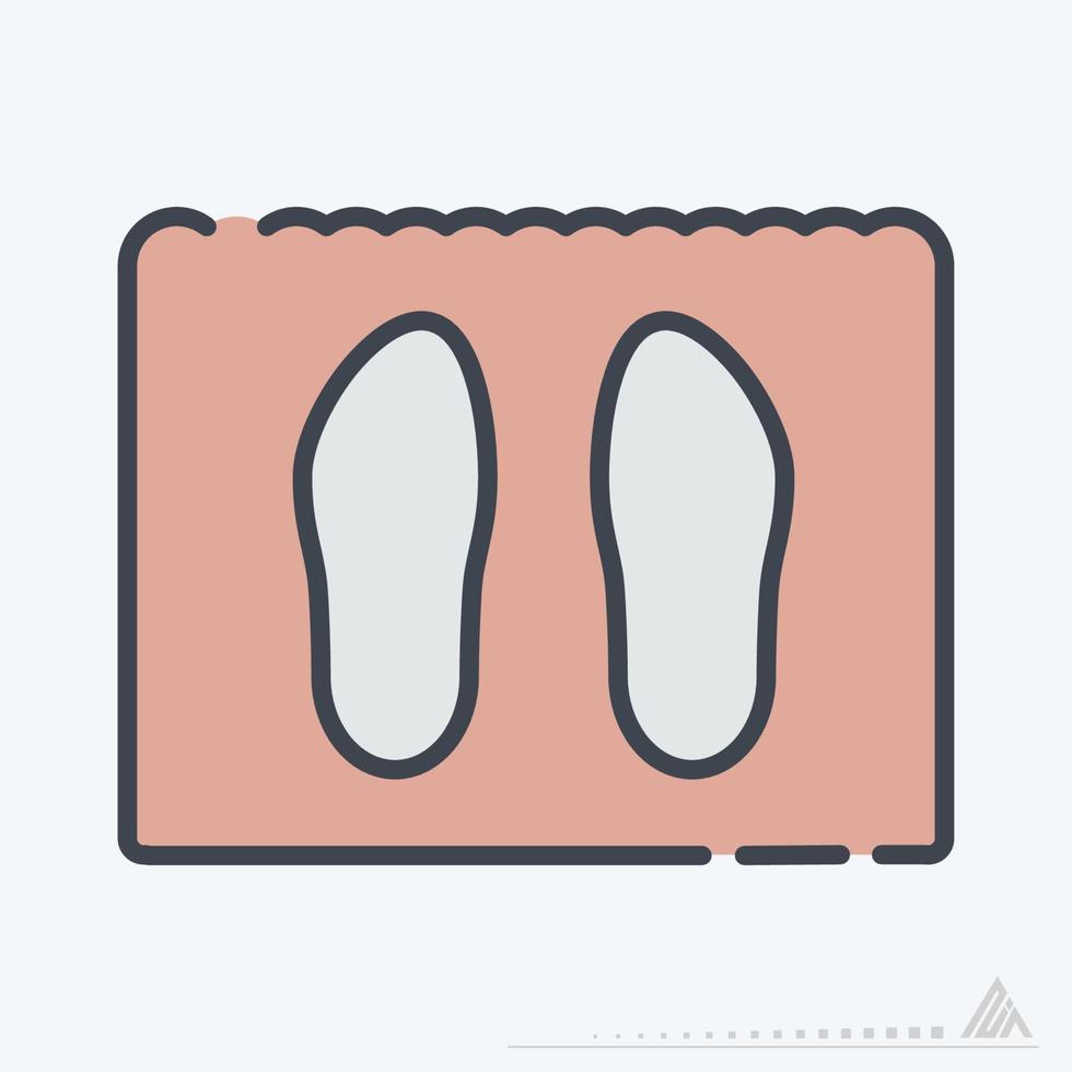 illustration vectorielle de tapis de chaussures - style de coupe de ligne vecteur