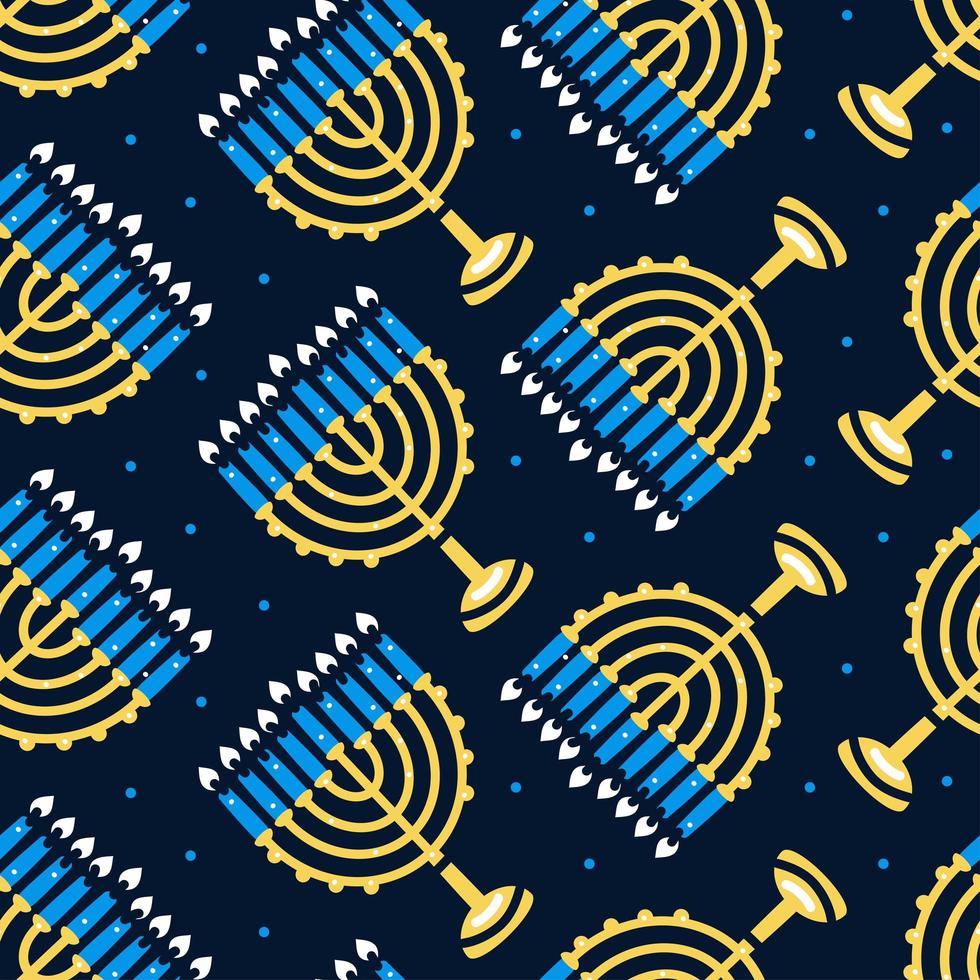 joyeux modèle de hanukkah avec menorah, bougies traditionnelles sans soudure. vecteur