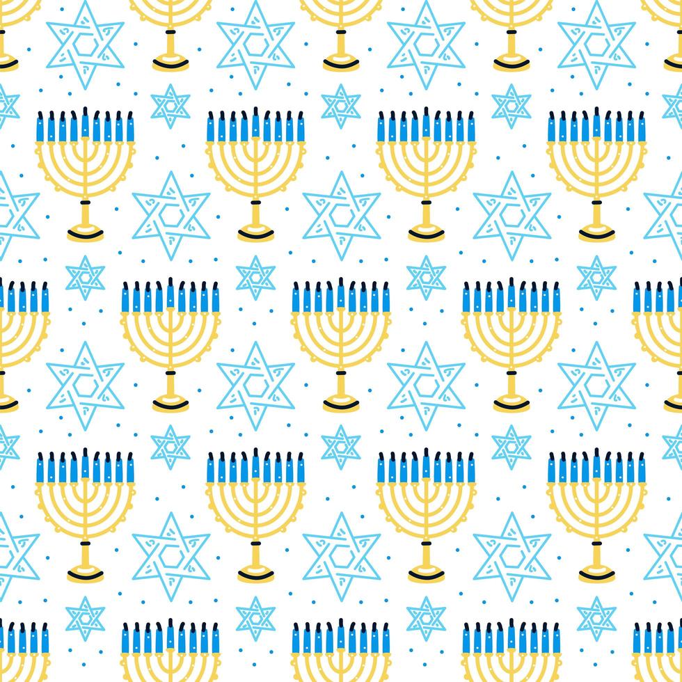 joyeux modèle de hanukkah avec menorah, bougies traditionnelles sans soudure. vecteur